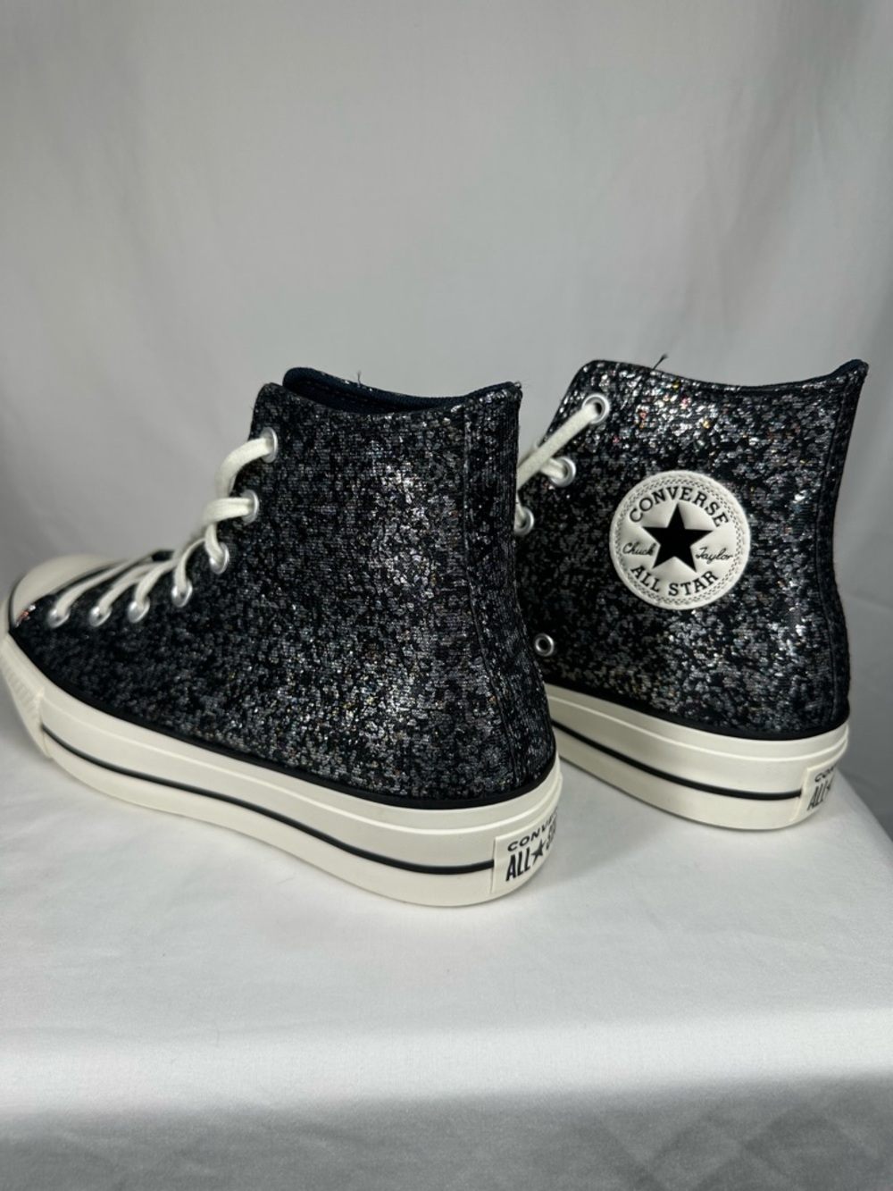 Converse Chuck Taylor All Star Platform High Glitter Into the Void Sneakers W9.5